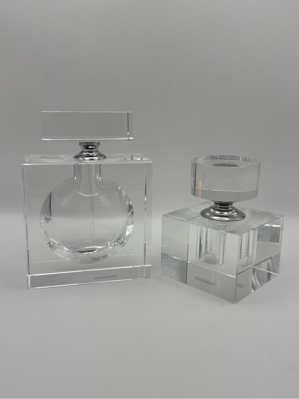 ZODAX Los Angeles Crystal Perfume Bottle Set of 2 – Luxury Vanity Décor